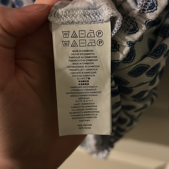 Michael Kors Women's Padova Print Knit Scoop Top White Blue Paisley Size 1X - Picture 5 of 5